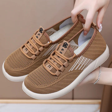Xajzpa 2025 Summer New Women's Traditional Cloth Shoes High Elastic Knitted Casual Walking Shoes Lightweight Travel Footwea